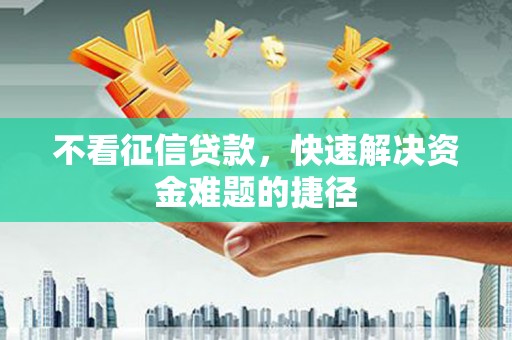 荔城不看征信贷款，快速解决资金难题的捷径