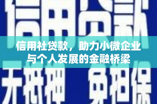 郊区信用社贷款，助力小微企业与个人发展的金融桥梁