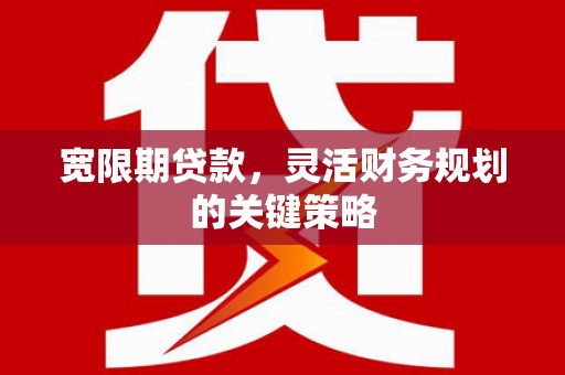 浦江宽限期贷款，灵活财务规划的关键策略