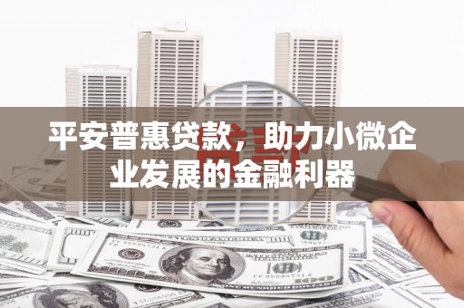 合浦平安普惠贷款，助力小微企业发展的金融利器