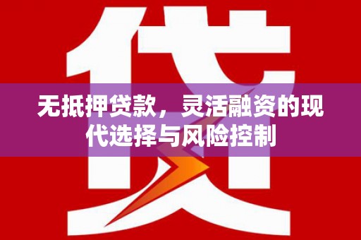 宁陵无抵押贷款，灵活融资的现代选择与风险控制
