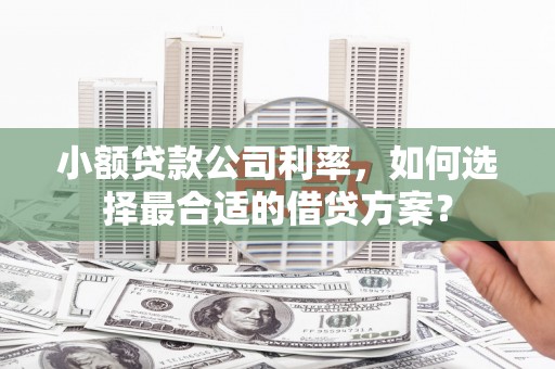 乌拉特前旗小额贷款公司利率，如何选择最合适的借贷方案？