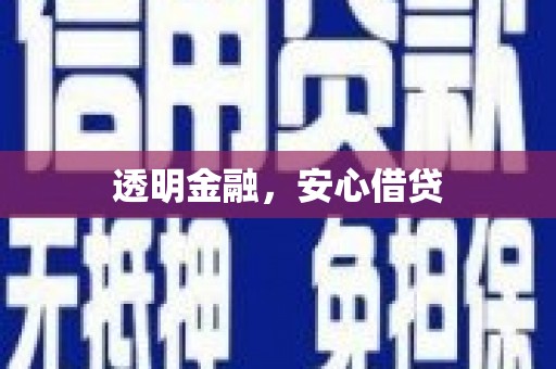 紫阳透明金融，安心借贷